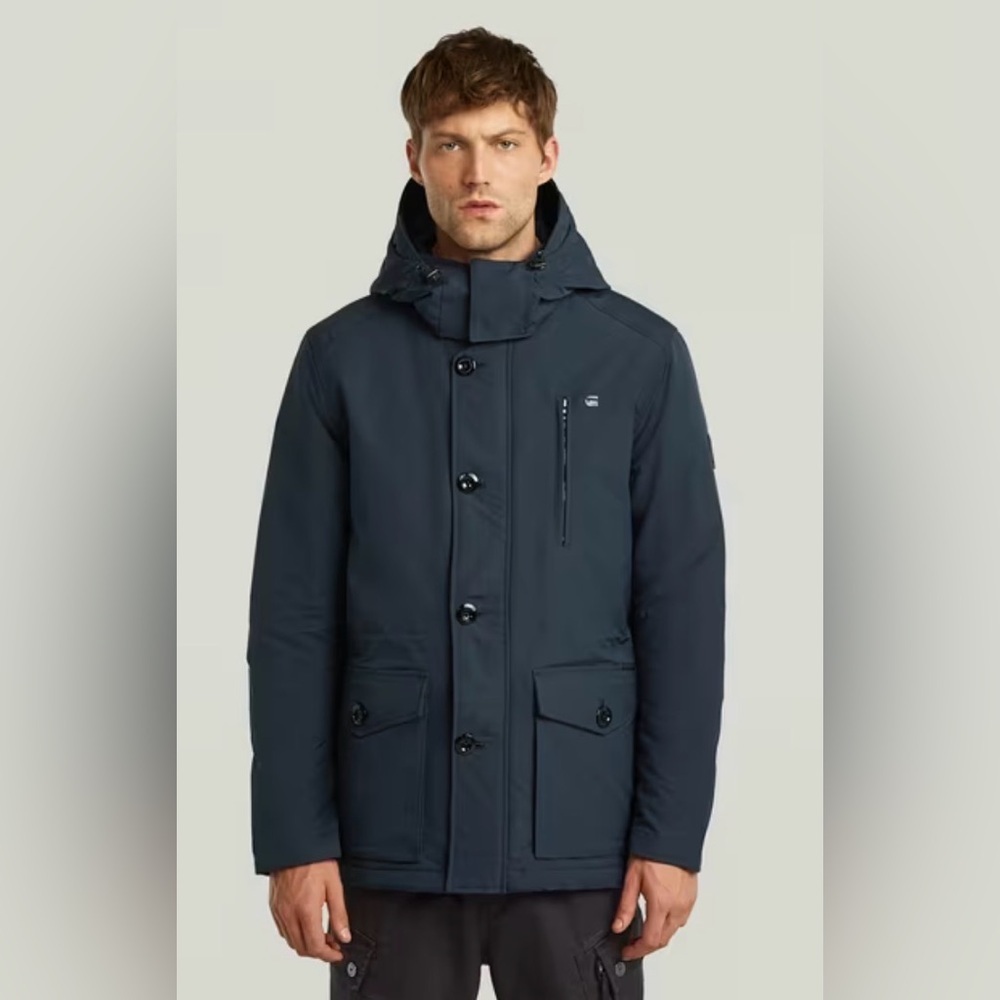 G-Star Hooded Parka Jacket - Navy